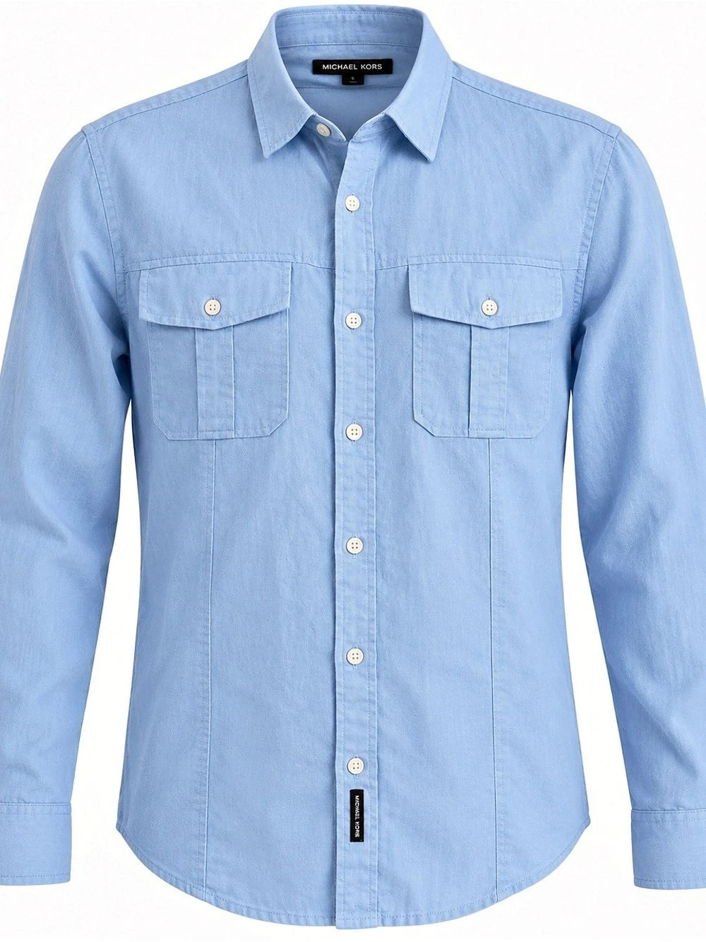 Michael Kors Men's Linen Cotton Button Down Blue Small Like New